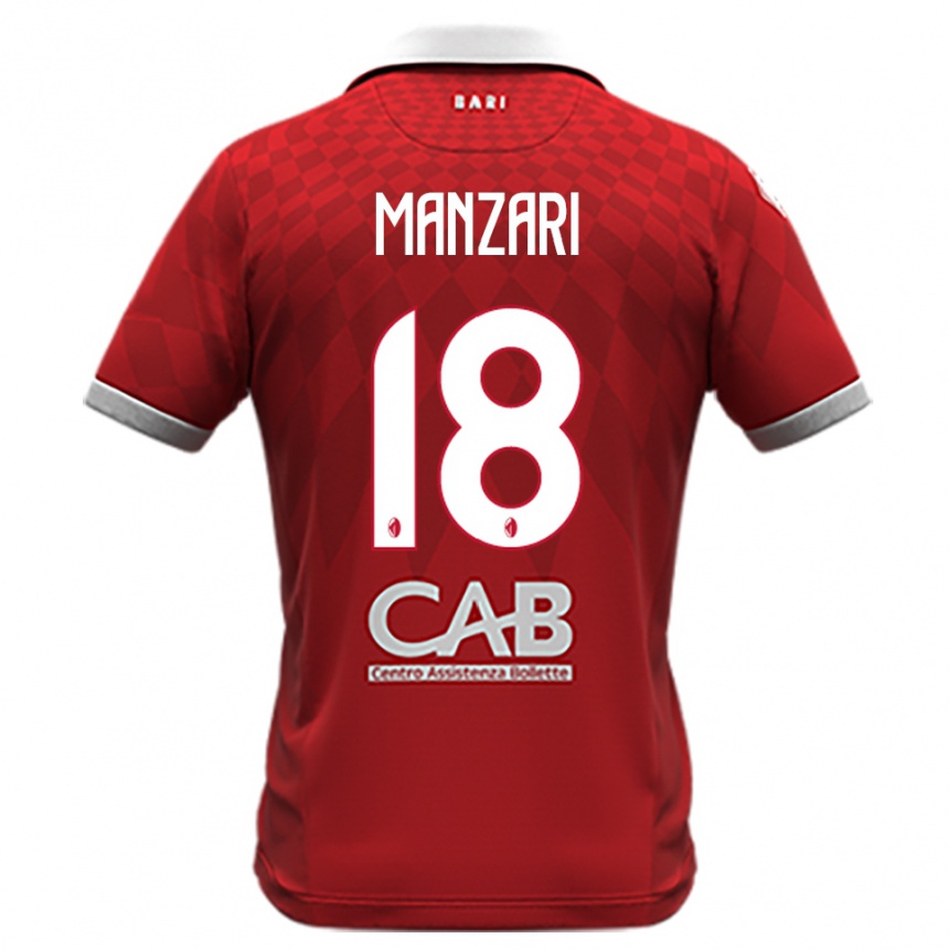 ילדים כדורגל ג'אקומו מנצרי #18 אדום לבן הרחק ג'רזי 2025/26