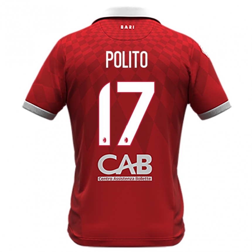 ילדים כדורגל Fabio Polito #17 אדום לבן הרחק ג'רזי 2025/26