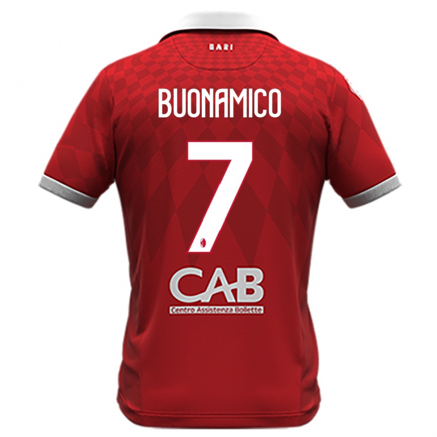 ילדים כדורגל אלסנדרו בונאמיקו #7 אדום לבן הרחק ג'רזי 2025/26