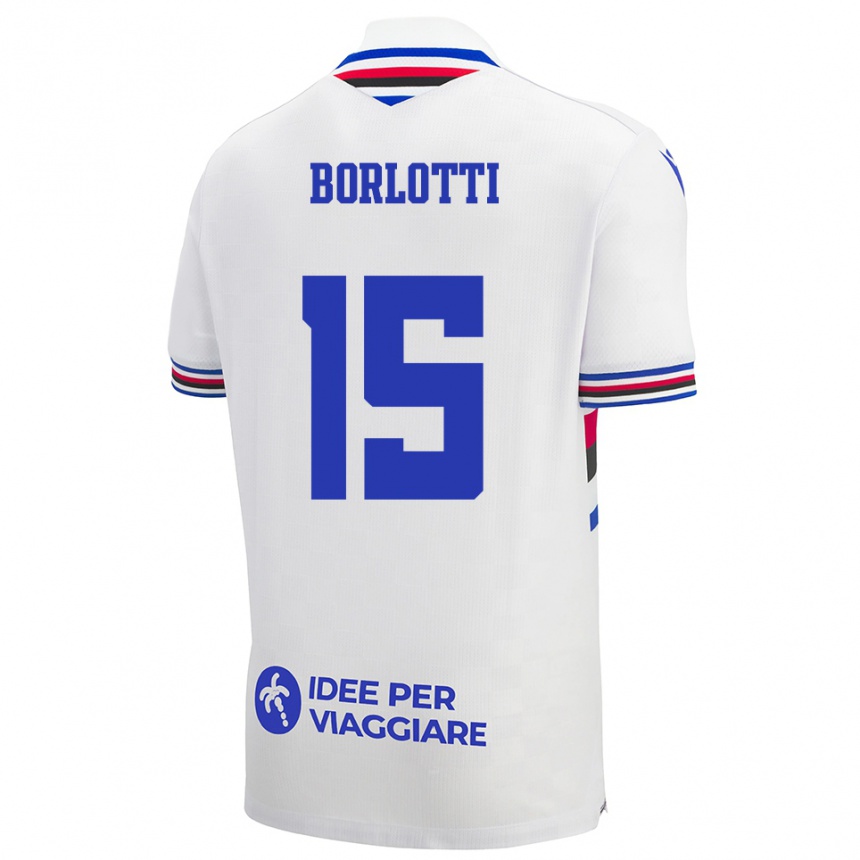 ילדים כדורגל Lorenzo Borlotti #15 לבן כחול אדום הרחק ג'רזי 2025/26