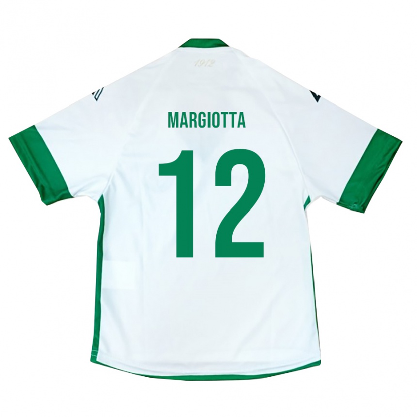 ילדים כדורגל Manuele Margiotta #12 לבן ירוק כחול הרחק ג'רזי 2025/26