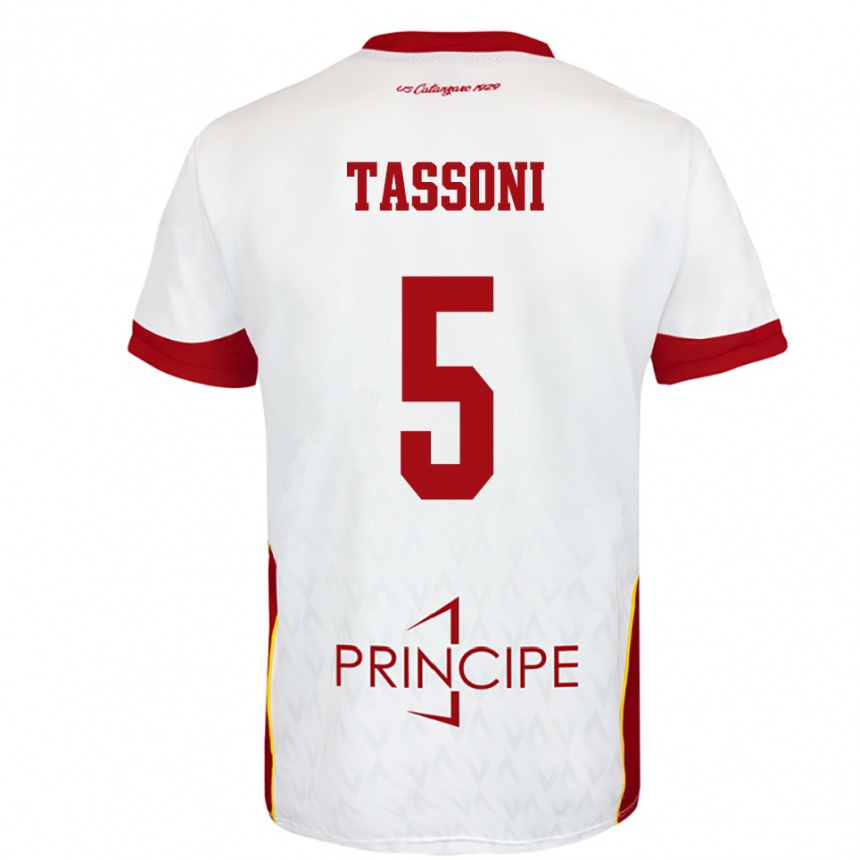 ילדים כדורגל Raul Tassoni #5 לבן אדום הרחק ג'רזי 2025/26