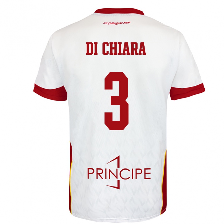 ילדים כדורגל ג'אנלוקה די קיארה #3 לבן אדום הרחק ג'רזי 2025/26