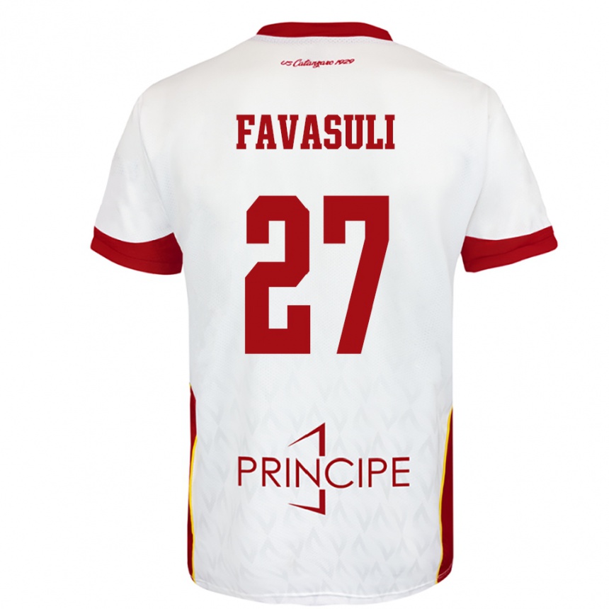 ילדים כדורגל קוסטנטינו פבאסולי #27 לבן אדום הרחק ג'רזי 2025/26