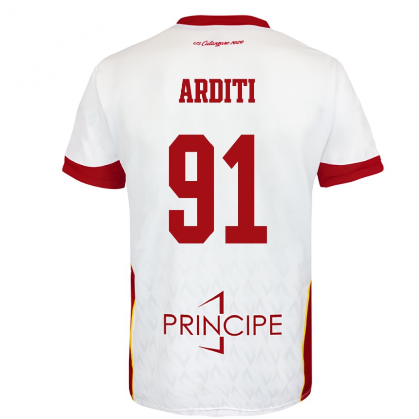 ילדים כדורגל גבריאל ארדיטי #91 לבן אדום הרחק ג'רזי 2025/26