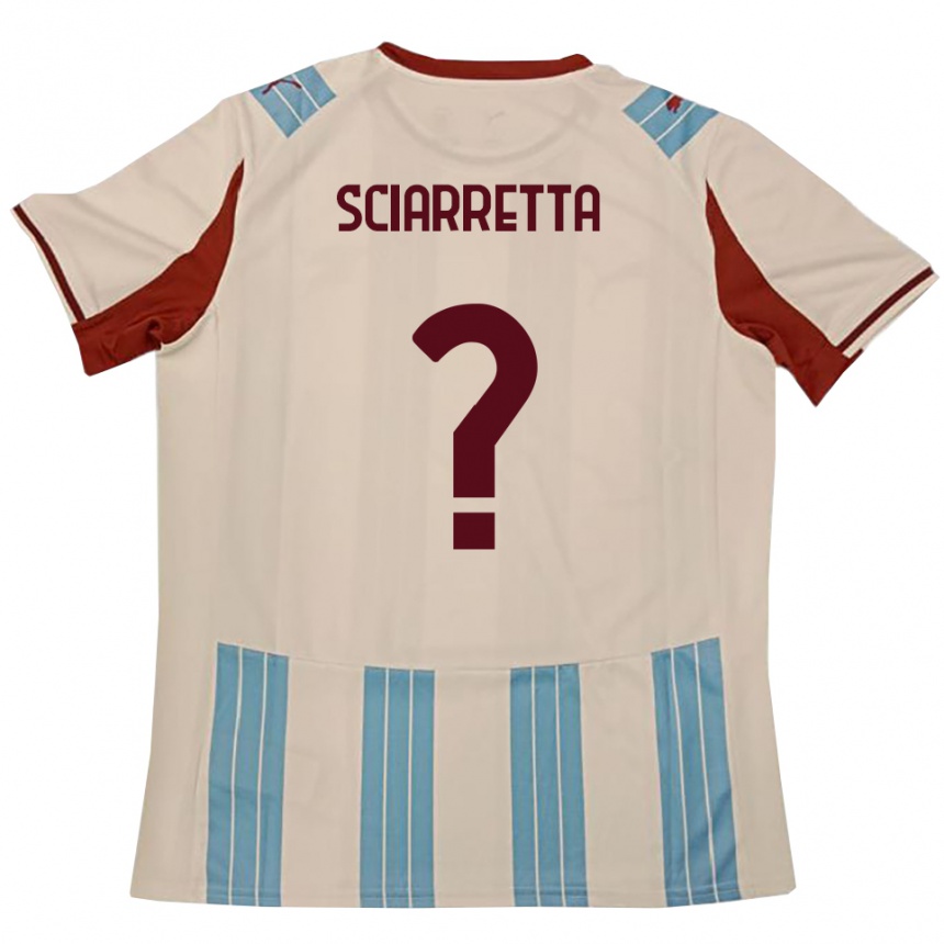 ילדים כדורגל Sebastiano Sciarretta #0 תכלת לבן הרחק ג'רזי 2025/26