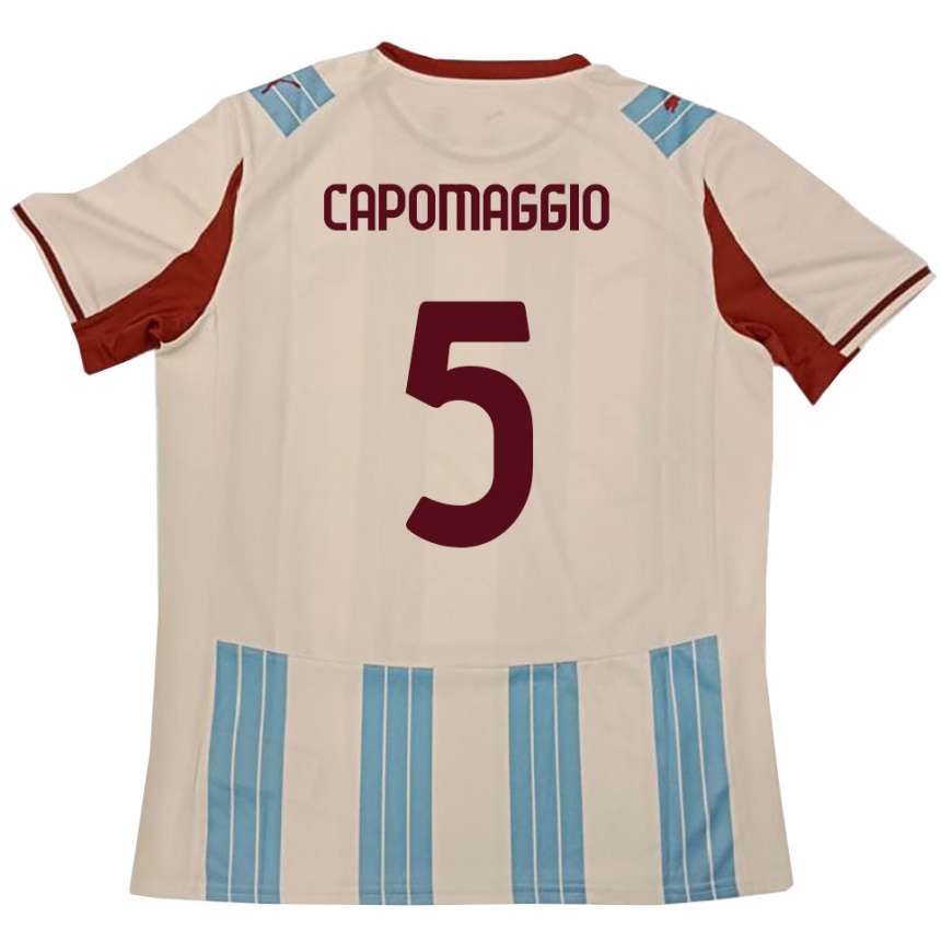 ילדים כדורגל Galo Capomaggio #5 תכלת לבן הרחק ג'רזי 2025/26