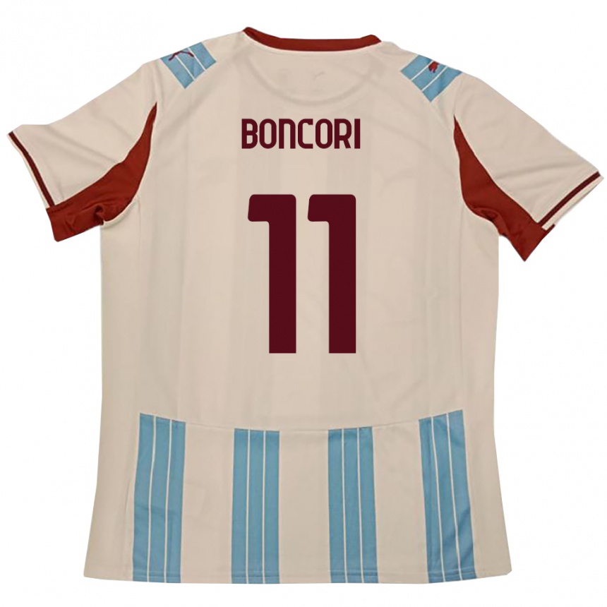 ילדים כדורגל Luca Boncori #11 תכלת לבן הרחק ג'רזי 2025/26