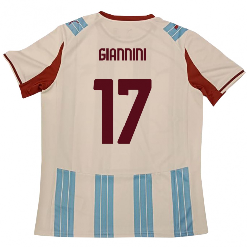 ילדים כדורגל Emanuele Giannini #17 תכלת לבן הרחק ג'רזי 2025/26