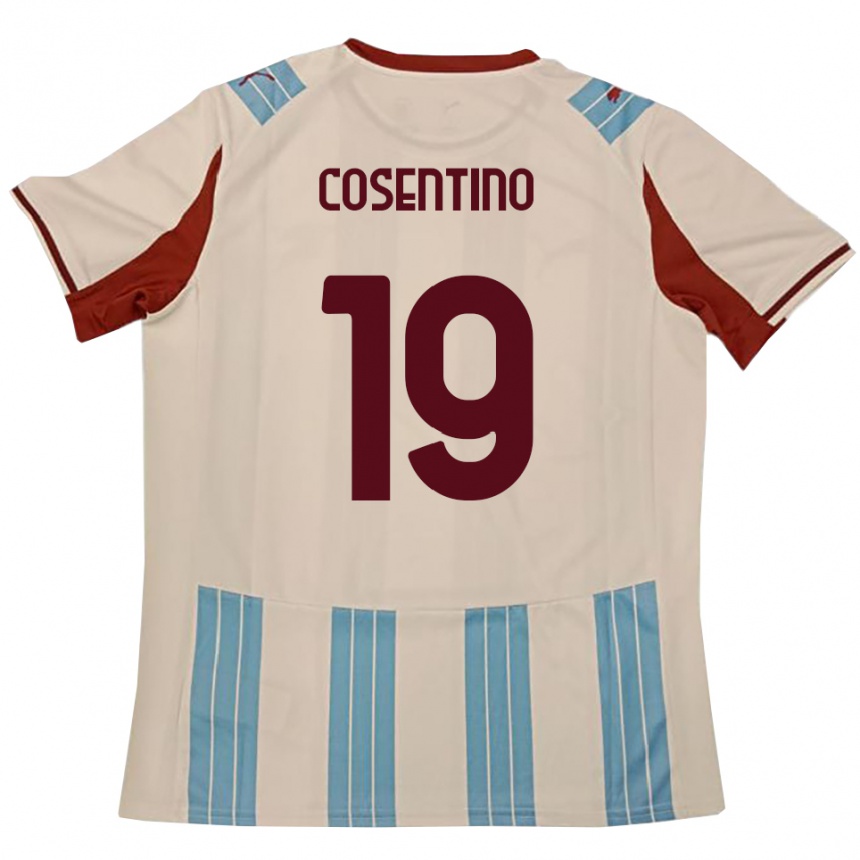 ילדים כדורגל אלדו קוסנטינו #19 תכלת לבן הרחק ג'רזי 2025/26