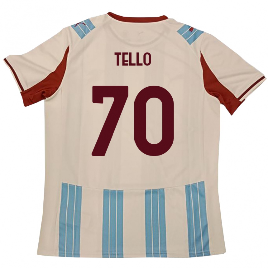 ילדים כדורגל אנדרס טייו #70 תכלת לבן הרחק ג'רזי 2025/26