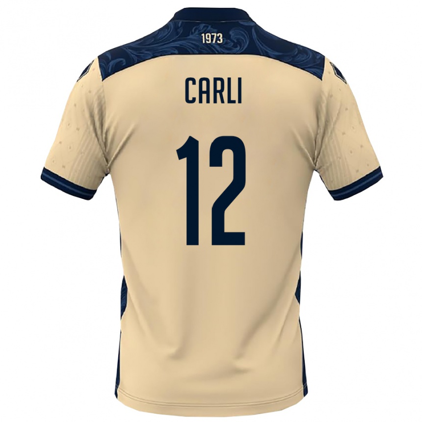 ילדים כדורגל Lorenzo Carli #12 לבן כחול נייבי הרחק ג'רזי 2025/26