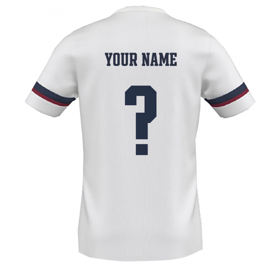 ילדים כדורגל השם שלך #0 לבן אדום הרחק ג'רזי 2025/26