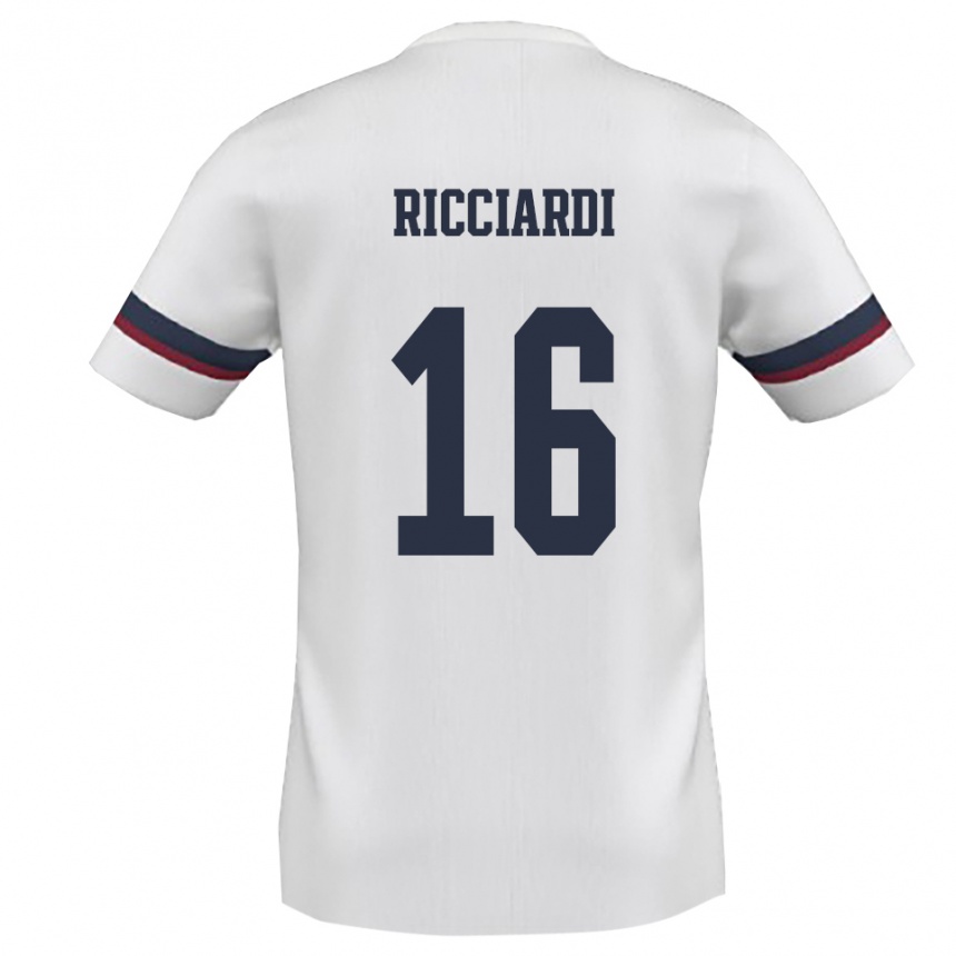 ילדים כדורגל מנואל ריקיארדי #16 לבן אדום הרחק ג'רזי 2025/26