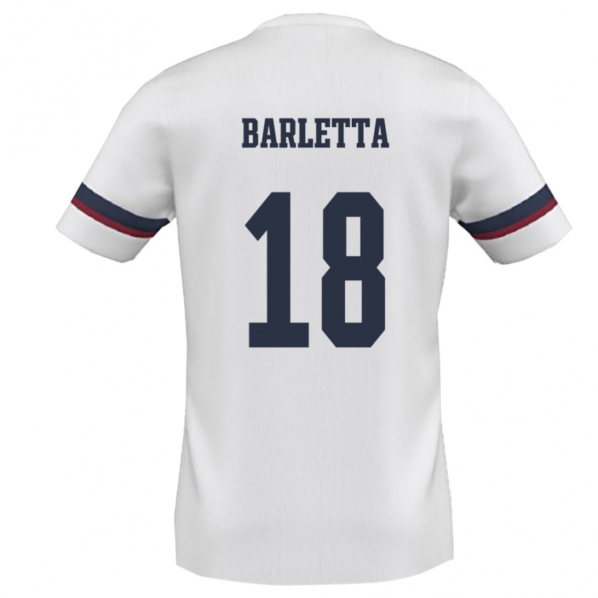 ילדים כדורגל Emanuele Barletta #18 לבן אדום הרחק ג'רזי 2025/26