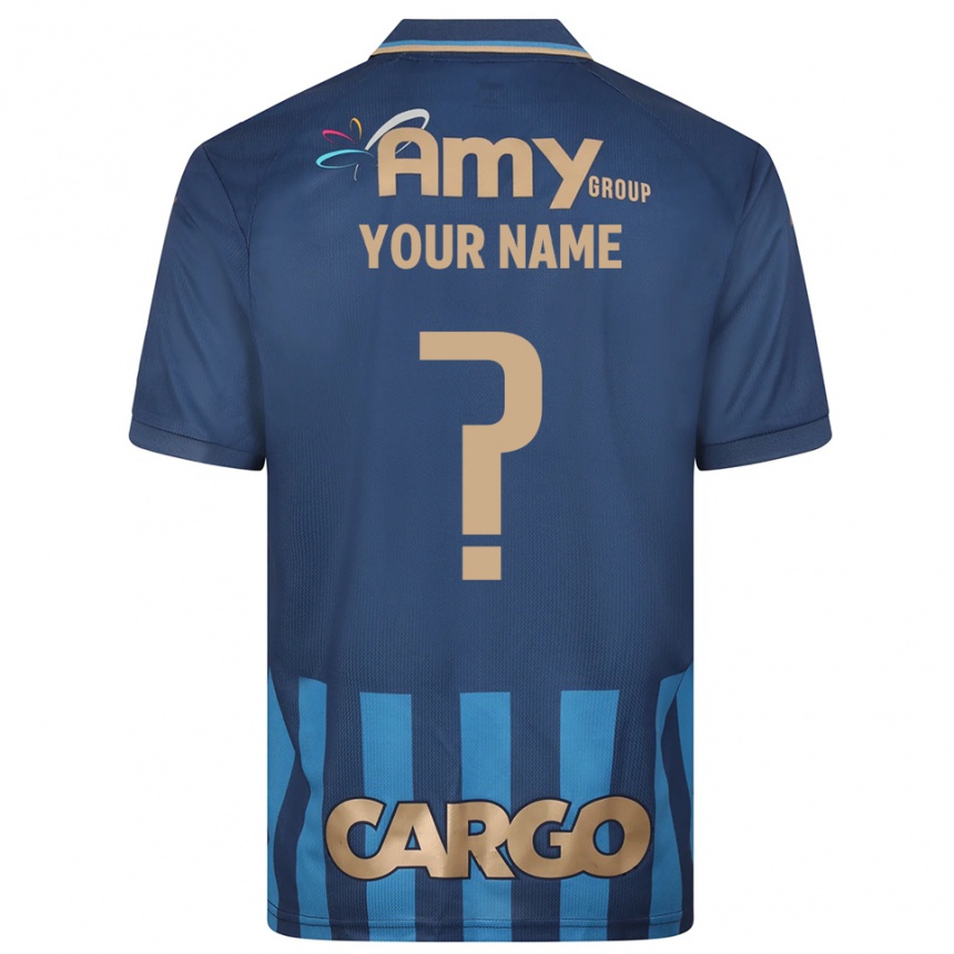 ילדים כדורגל השם שלך #0 כחול נייבי כחול הרחק ג'רזי 2025/26