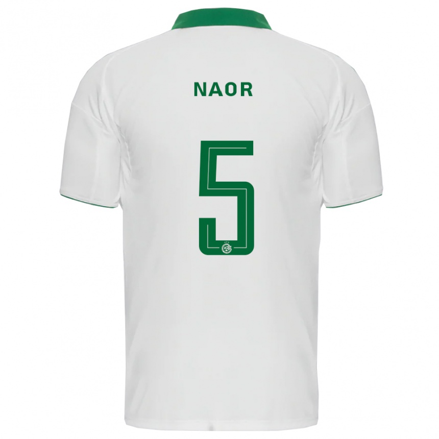 ילדים כדורגל גוני נאור #5 לבן ירוק הרחק ג'רזי 2025/26 ילדים כדורגל גוני נאור #5 לבן ירוק הרחק ג'רזי 2025/26