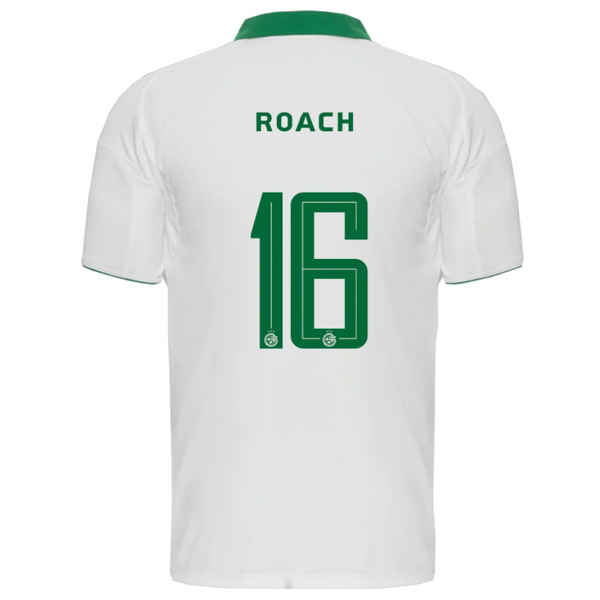 ילדים כדורגל Ilay Roach #16 לבן ירוק הרחק ג'רזי 2025/26