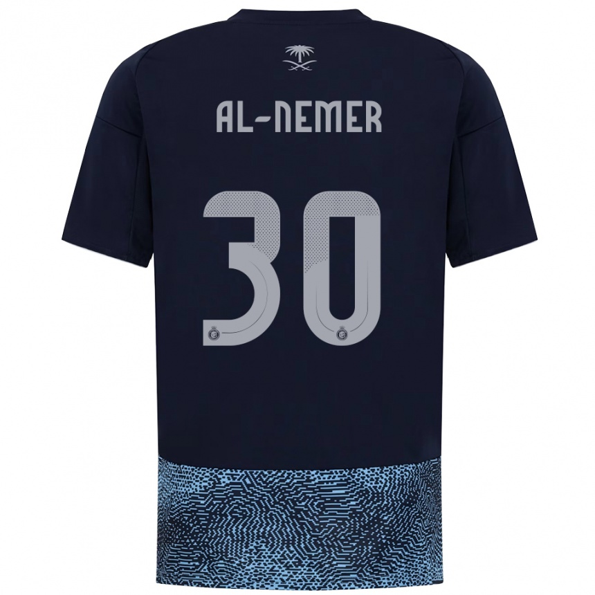 ילדים כדורגל משארי אל-נמר #30 כחול נייבי תכלת הרחק ג'רזי 2025/26