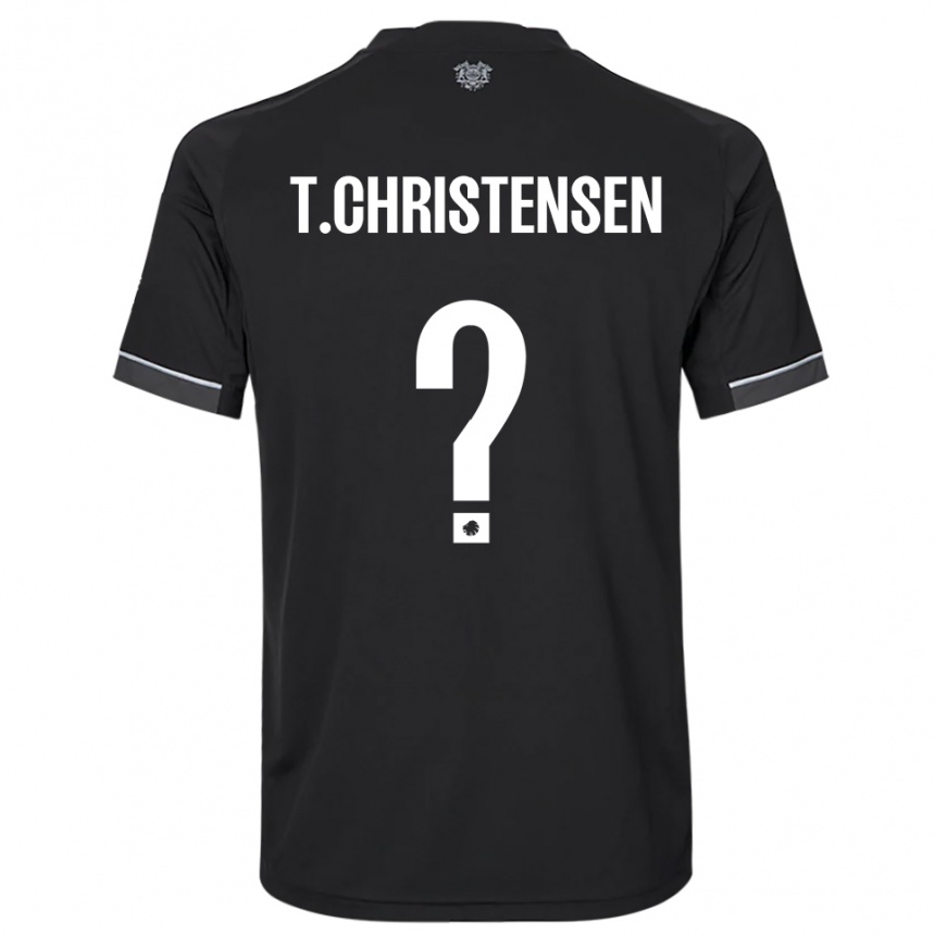 ילדים כדורגל Tristan Christensen #0 שחור לבן הרחק ג'רזי 2025/26