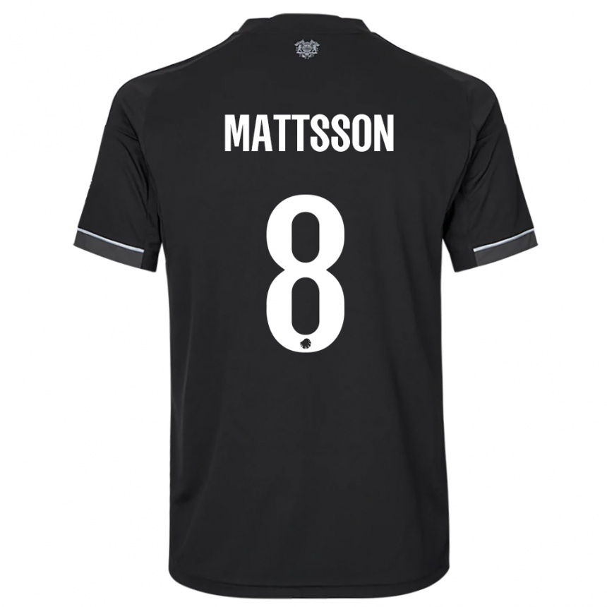 ילדים כדורגל מגנוס מאטסון #8 שחור לבן הרחק ג'רזי 2025/26