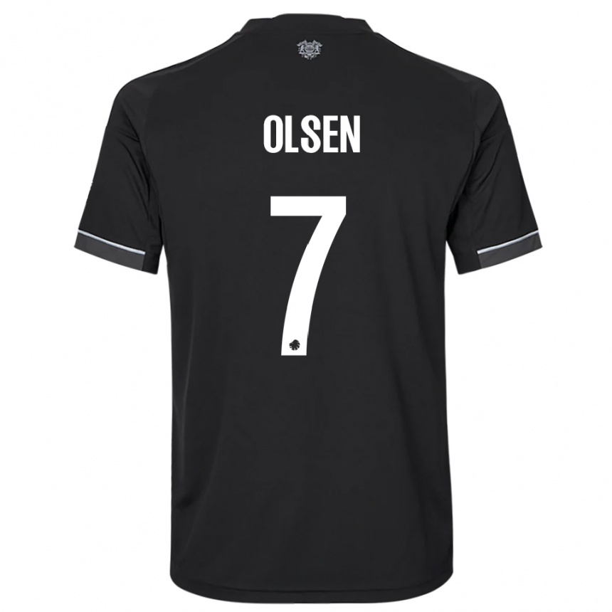 ילדים כדורגל Gunnar Olsen #7 שחור לבן הרחק ג'רזי 2025/26