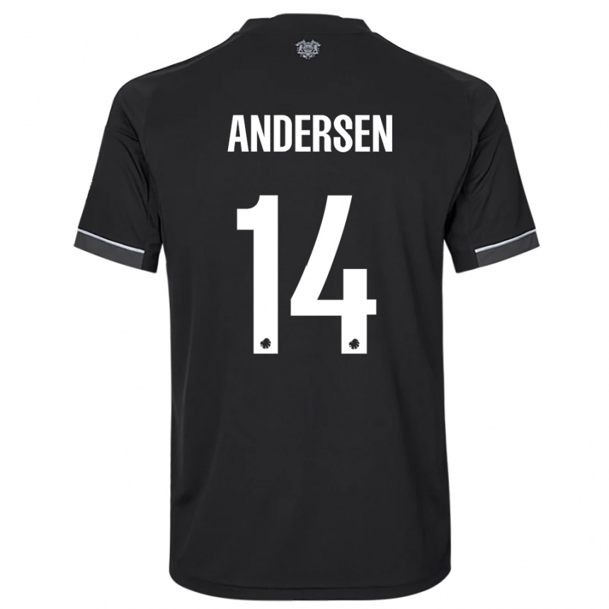 ילדים כדורגל Svava Andersen #14 שחור לבן הרחק ג'רזי 2025/26