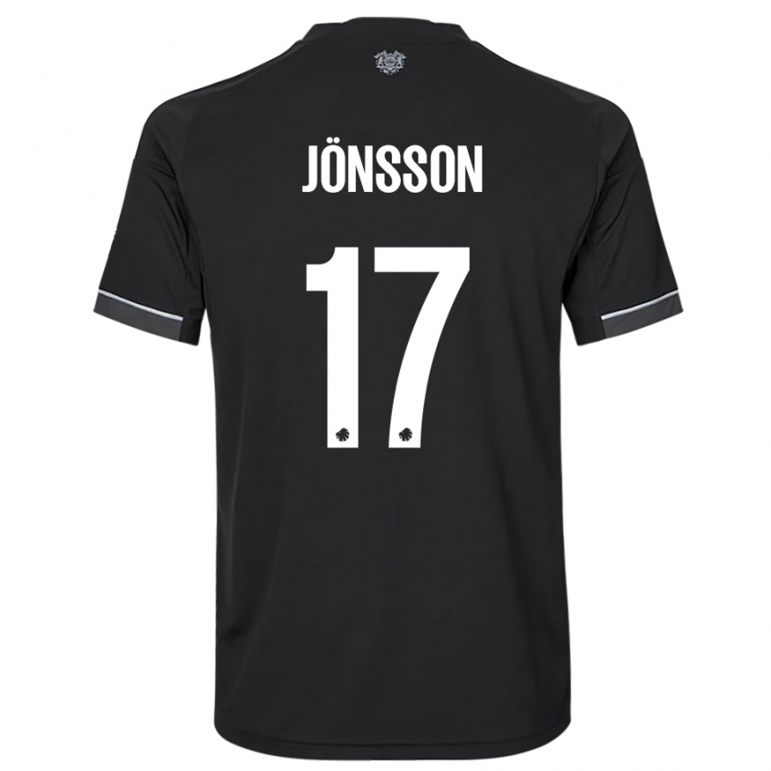 ילדים כדורגל Neo Jönsson #17 שחור לבן הרחק ג'רזי 2025/26