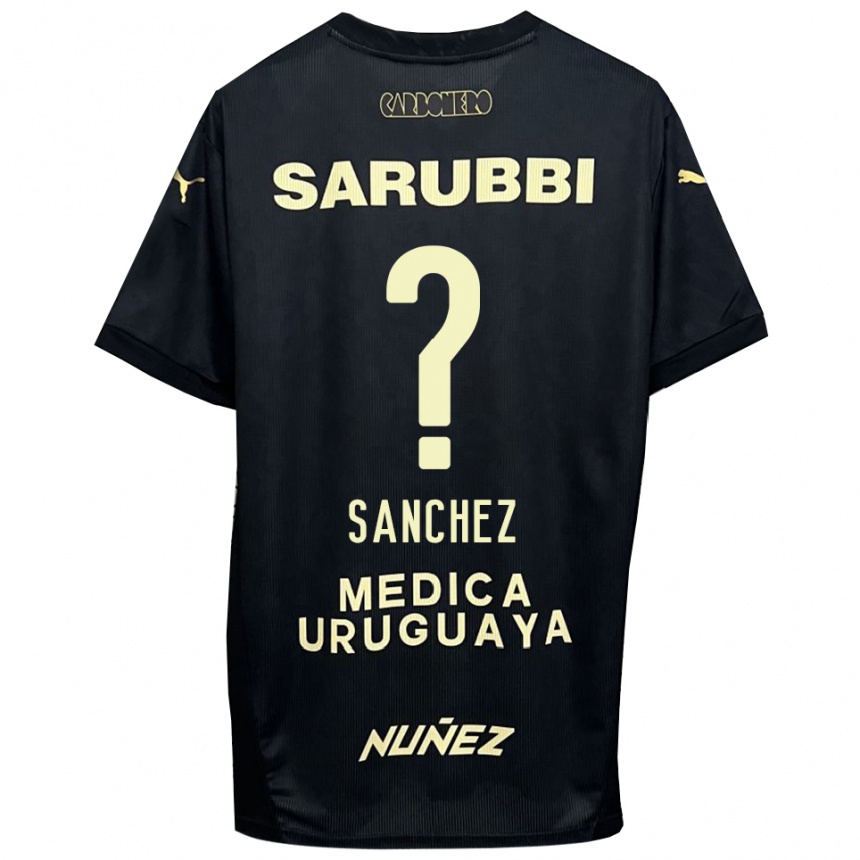 ילדים כדורגל חואן סאנצ'ס #0 שחור זהב הרחק ג'רזי 2025/26