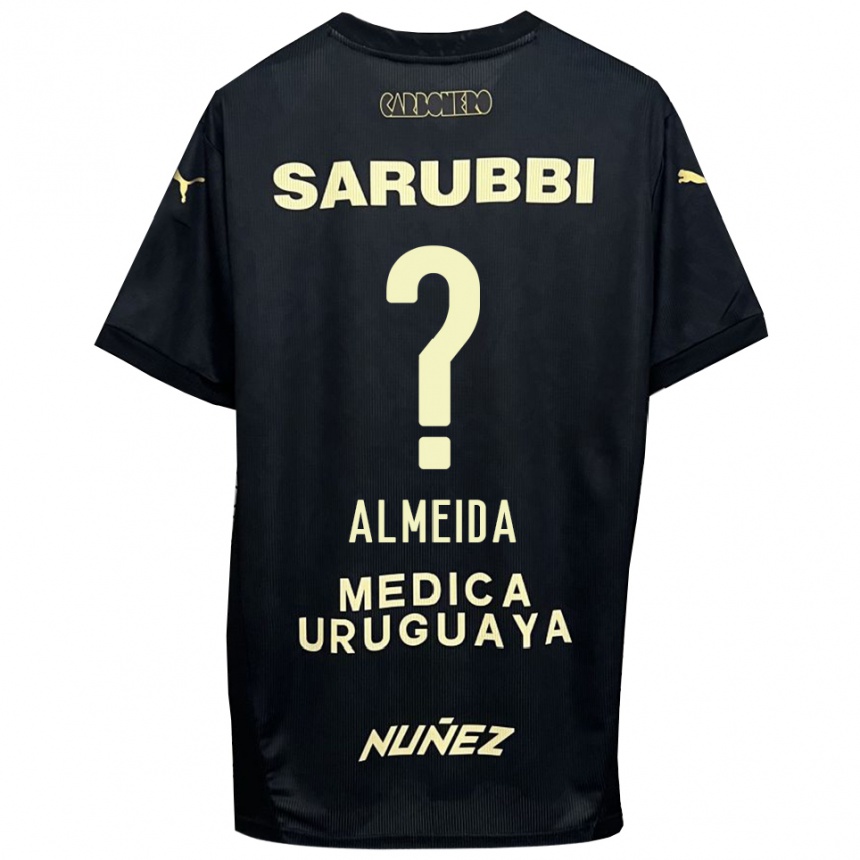 ילדים כדורגל Martín Almeida #0 שחור זהב הרחק ג'רזי 2025/26