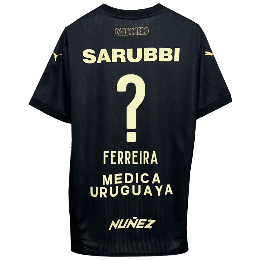 ילדים כדורגל Matías Ferreira #0 שחור זהב הרחק ג'רזי 2025/26