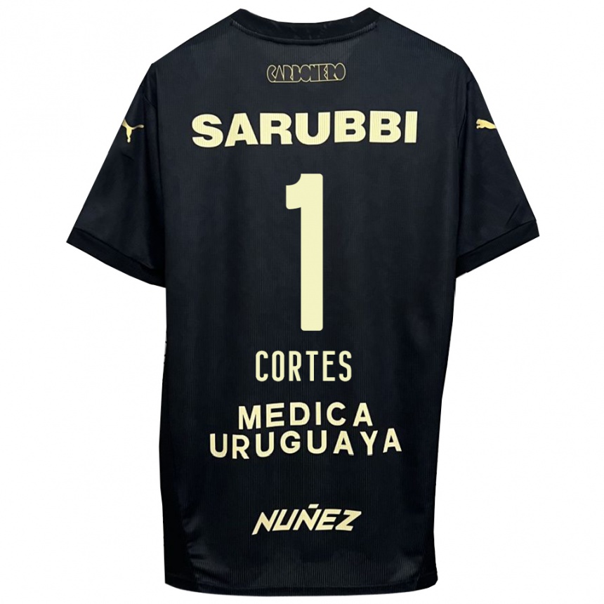 ילדים כדורגל בראייאן קורטס #1 שחור זהב הרחק ג'רזי 2025/26