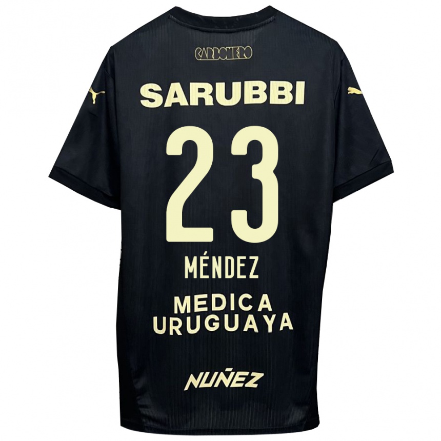 ילדים כדורגל אוסקר מנדס #23 שחור זהב הרחק ג'רזי 2025/26