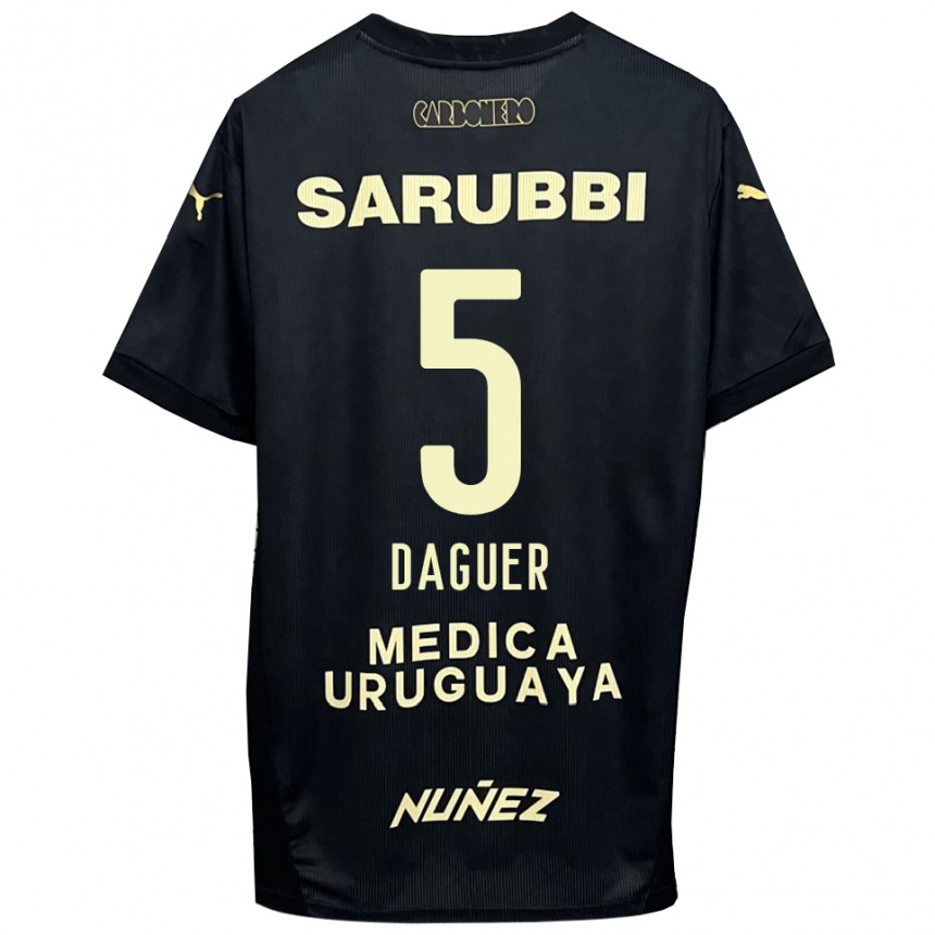 ילדים כדורגל Julio Daguer #5 שחור זהב הרחק ג'רזי 2025/26