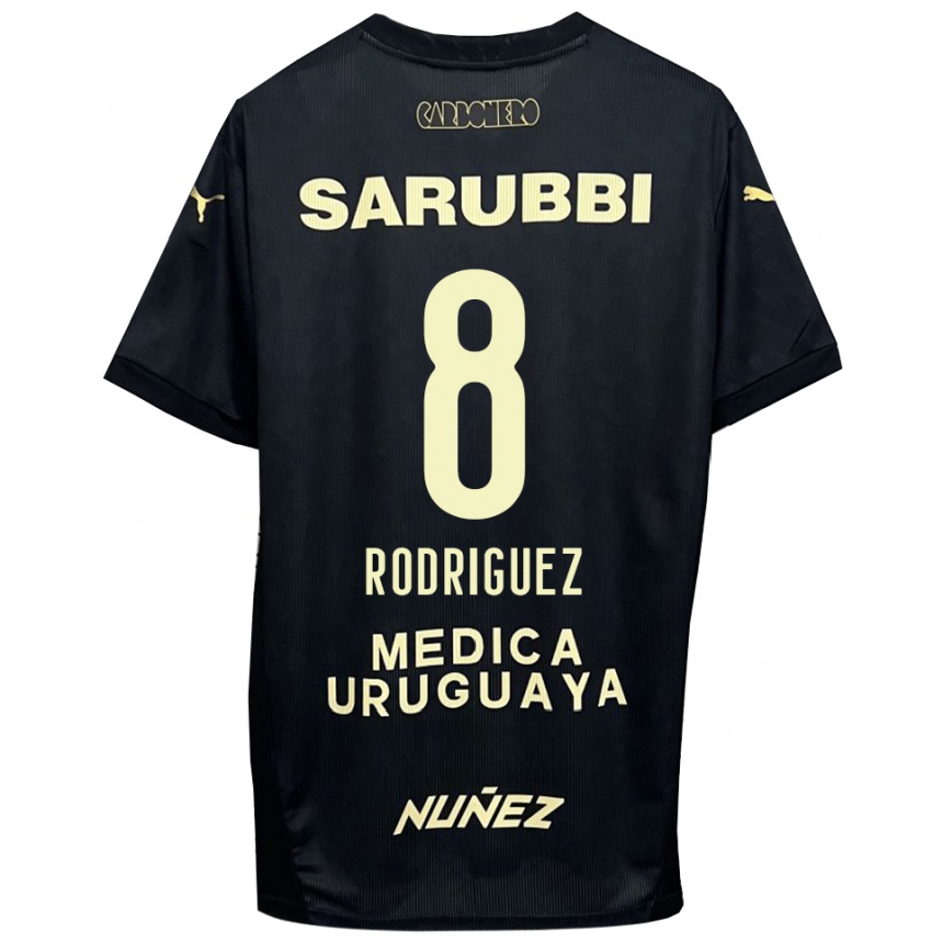 ילדים כדורגל סבסטיאן רודריגס #8 שחור זהב הרחק ג'רזי 2025/26