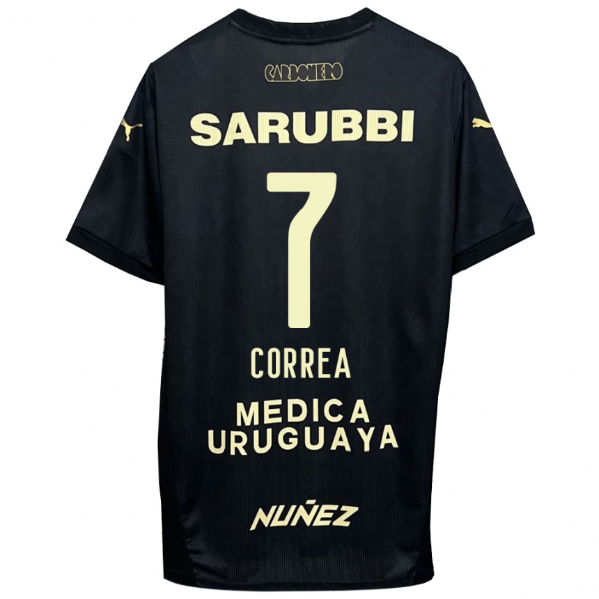 ילדים כדורגל Franco Correa #7 שחור זהב הרחק ג'רזי 2025/26