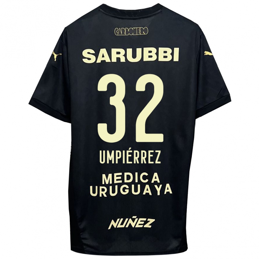 ילדים כדורגל Leandro Umpiérrez #32 שחור זהב הרחק ג'רזי 2025/26