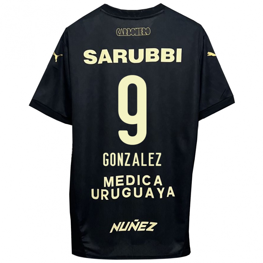 ילדים כדורגל פרנקו גונזלס #9 שחור זהב הרחק ג'רזי 2025/26