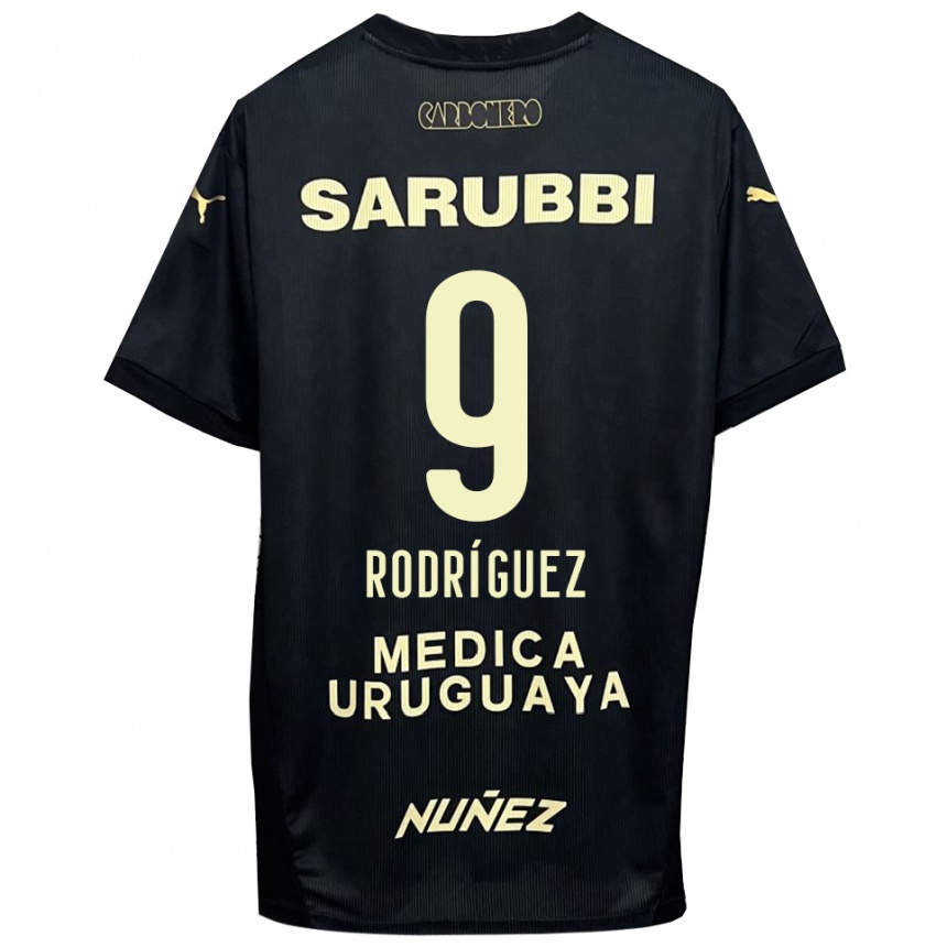 ילדים כדורגל Agustín Rodríguez #9 שחור זהב הרחק ג'רזי 2025/26