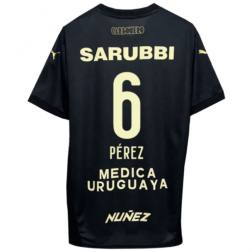 ילדים כדורגל רודריגו פרס קסאדה #6 שחור זהב הרחק ג'רזי 2025/26