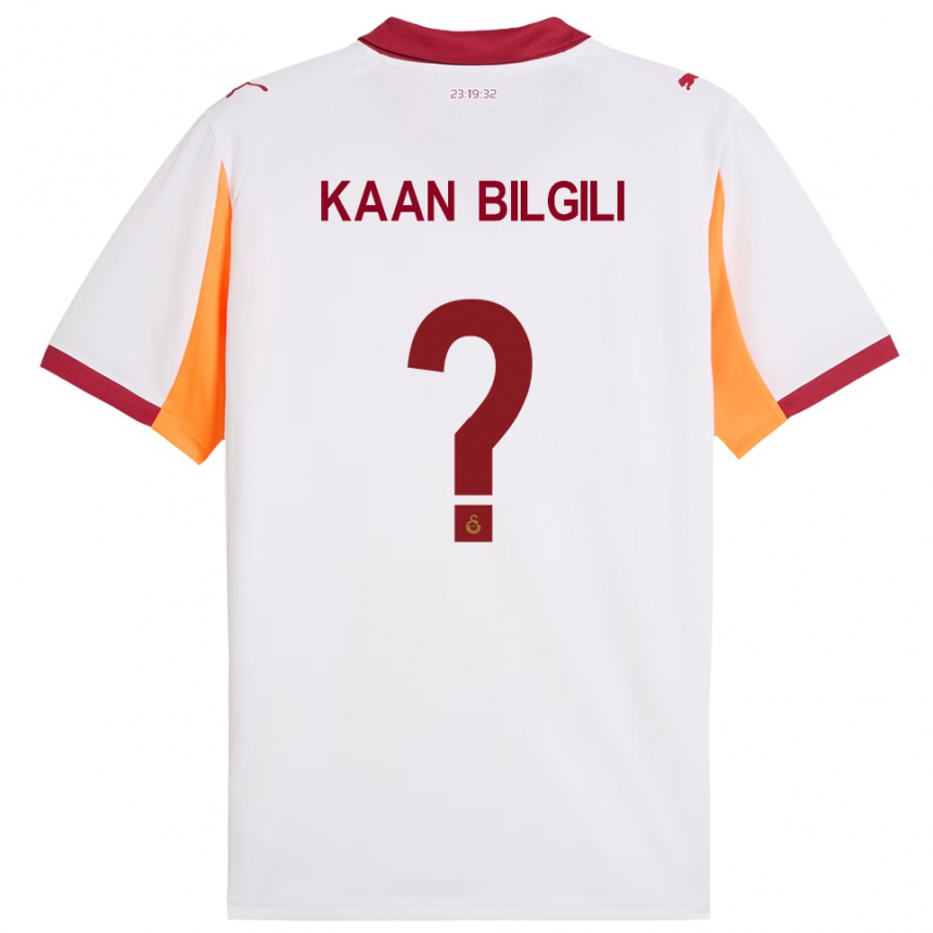 ילדים כדורגל Yağız Kaan Bilgili #0 לבן אדום הרחק ג'רזי 2025/26