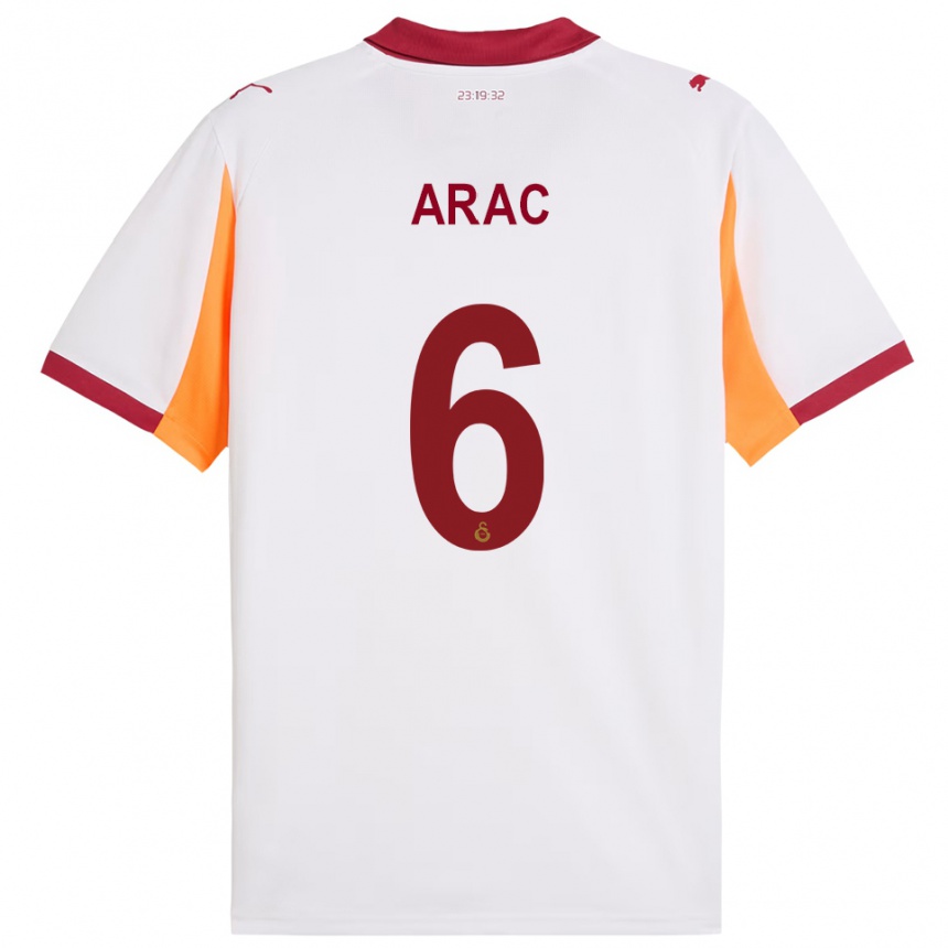 ילדים כדורגל רכב אגאי #6 לבן אדום הרחק ג'רזי 2025/26