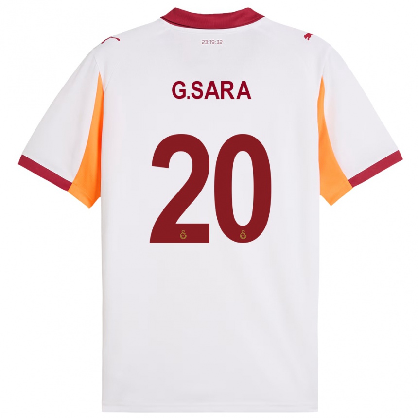 ילדים כדורגל גבריאל סארה #20 לבן אדום הרחק ג'רזי 2025/26