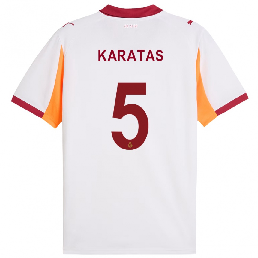 ילדים כדורגל אדה קרטאש #5 לבן אדום הרחק ג'רזי 2025/26