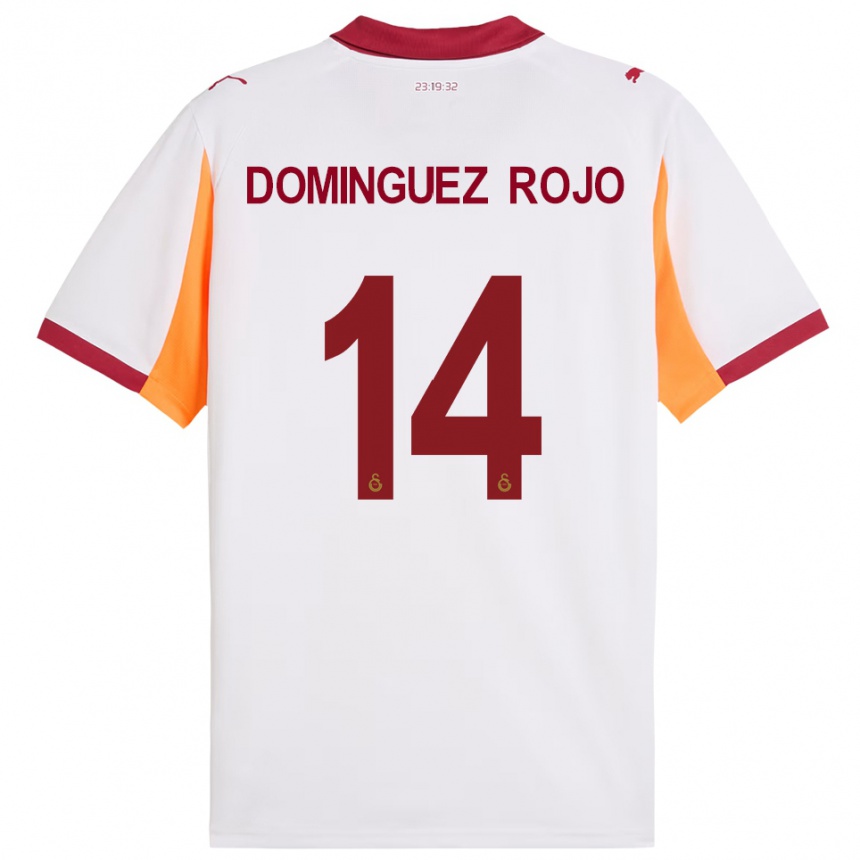 ילדים כדורגל לאורה דומינגז #14 לבן אדום הרחק ג'רזי 2025/26