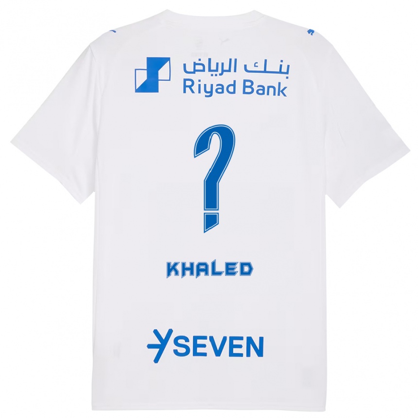 ילדים כדורגל Saad Khaled #0 לבן כחול הרחק ג'רזי 2025/26