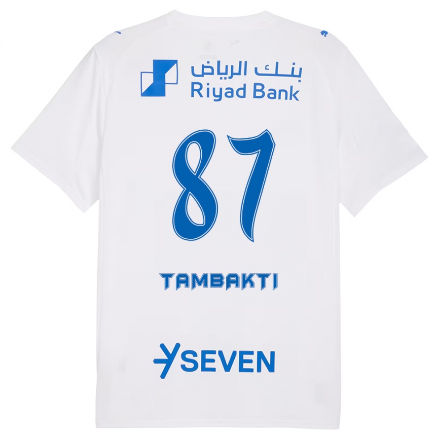 ילדים כדורגל חסן טמבקטי #87 לבן כחול הרחק ג'רזי 2025/26