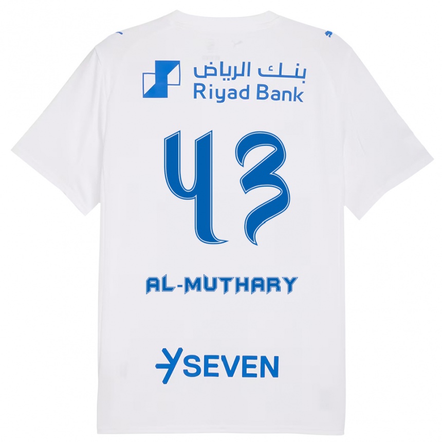 ילדים כדורגל Saad Al-Muthary #43 לבן כחול הרחק ג'רזי 2025/26