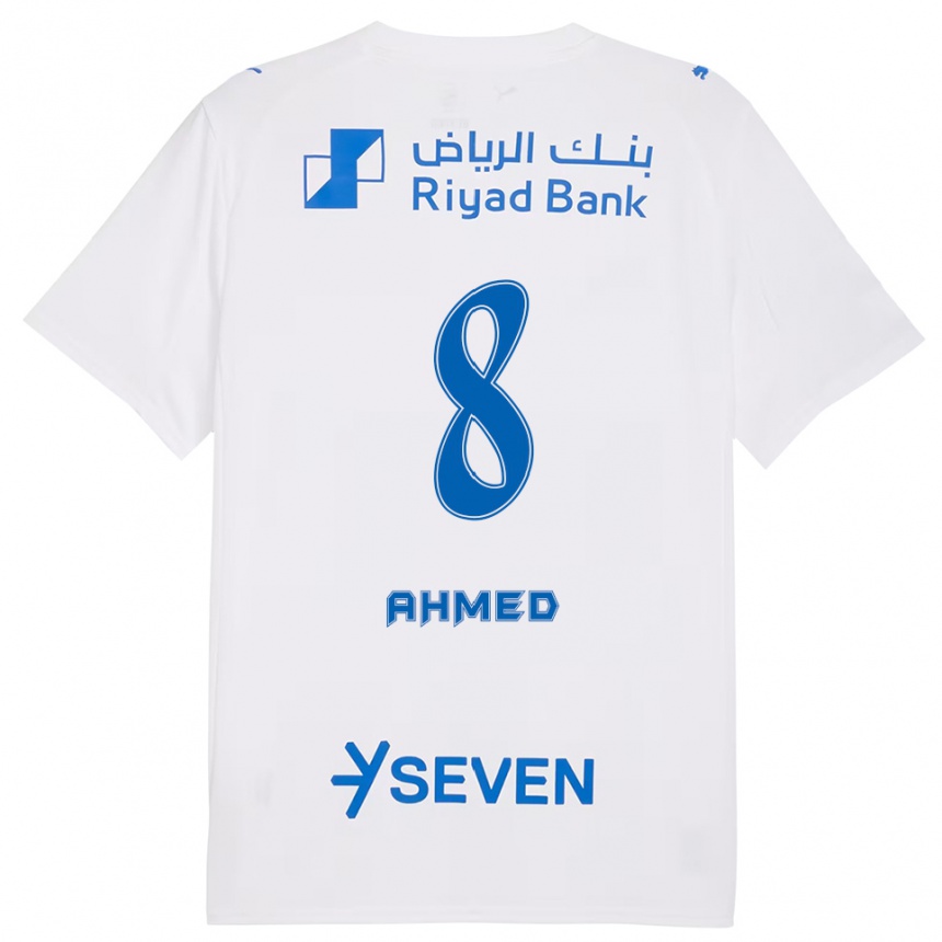 ילדים כדורגל Thari Saeed #8 לבן כחול הרחק ג'רזי 2025/26