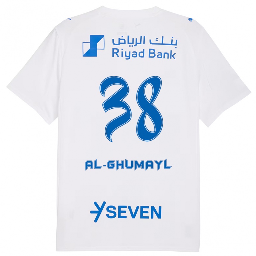 ילדים כדורגל Turki Al-Ghumayl #38 לבן כחול הרחק ג'רזי 2025/26